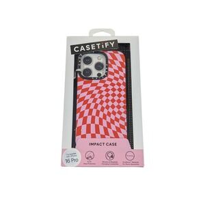 Aa6O CASETiFY Impact Case w/Magsafe for iPhone 16 PRO Strawberry Checkers